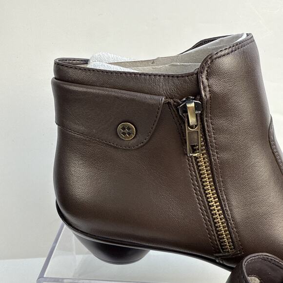 Naturalizer Haley Oxford Ankle Bootie Women's Sz 7 M Brown Leather Side Zip NWB - Picture 3 of 10